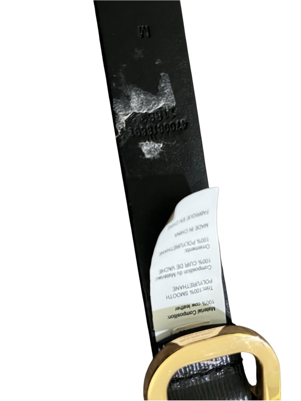 Lauren Ralph Lauren Floral Leather Belt Womens Black Skinny Gold Buckle Sz M - Picture 7 of 12